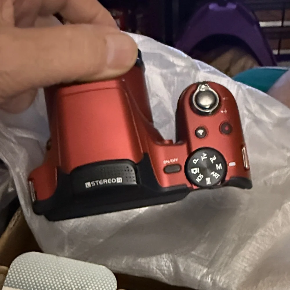 Red Digital Camera with 35x Optical Zoom